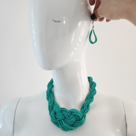 paparazzi Jewelry - Paparazzi Turquoise Beaded Necklace & Earring Set Statement Style